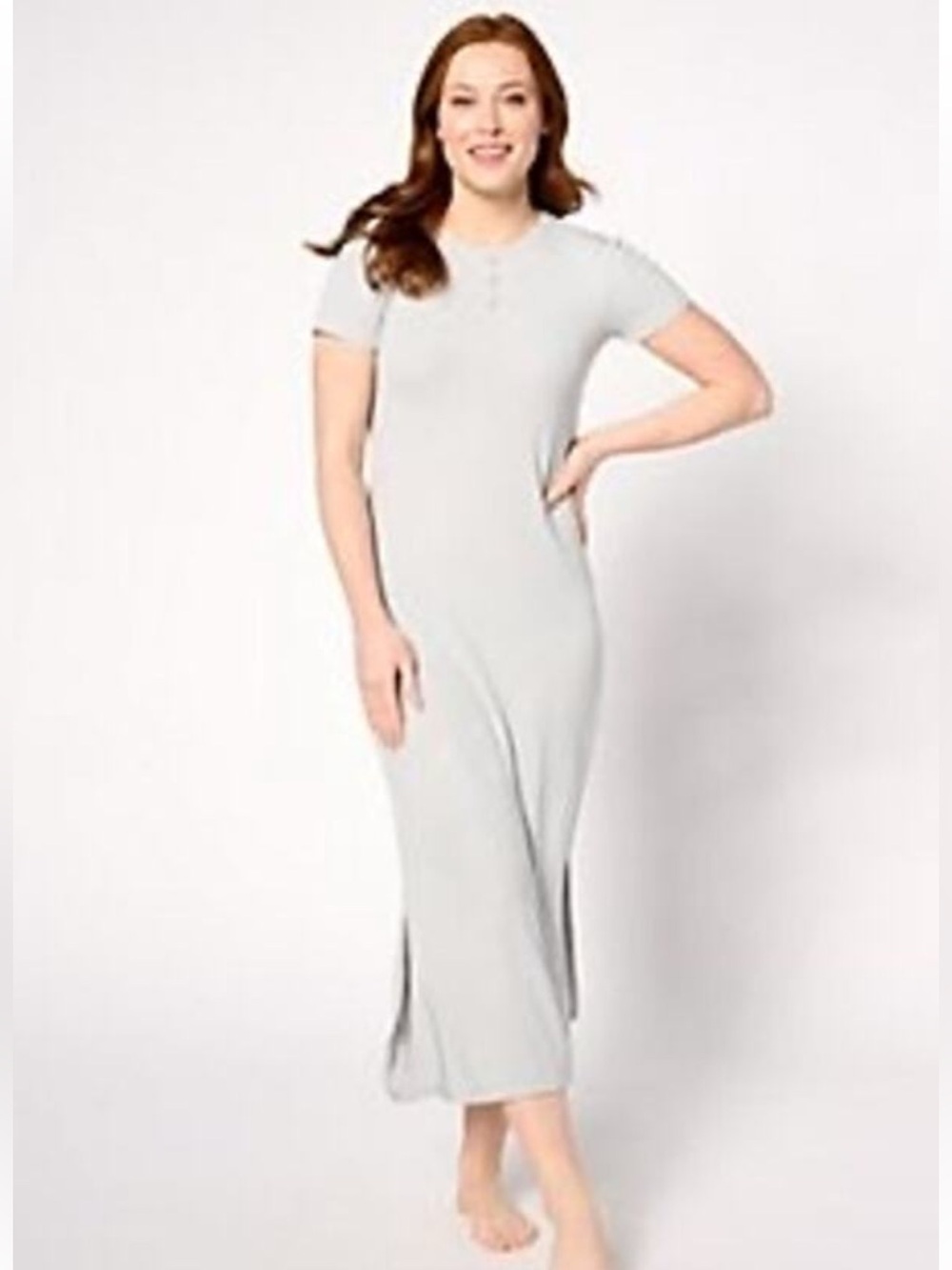 Barefoot Dreams - Malibu Collectiok Ultra Soft Rib Henley Midi Dress - Ocean